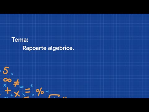 Lecția 9. Rapoarte algebrice