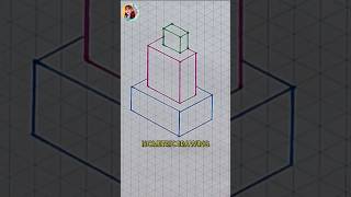How to draw 3d easy on isometric graph paper! 🤔🧐#3ddrawing #art #shorts