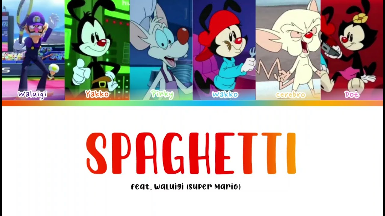 Animaniacs-Spaghetti feat. Waluigi (Super Mario) (Color Coded Lyrics) 🍝
