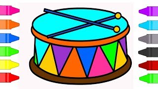 Drums Coloring Pages for Kids | Musical Instruments Coloring Book for Children