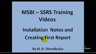 MSBI - SSRS - Installation  Notes and Creating First Report