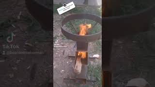 Sizzling camping cooking with #firepit #rocketstove #grill #camping