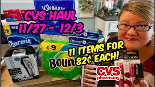 CVS HAUL 11/27 - 12/3 | 11 ITEMS FOR 82¢ EACH!