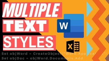 Excel VBA Macro: Create Word Doc with Mutliple Text Styles (in the Same File) Heading & SubHeading