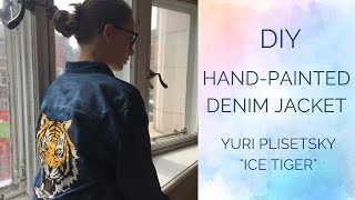 DIY HAND PAINTED DENIM JACKET | Yuri on Ice "Ice Tiger"