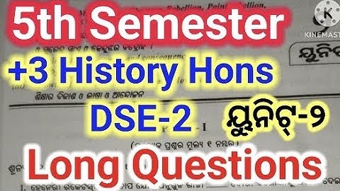 +3 History Hons DSE-2|5th Semester|Unit-2|Long Questions with Answers|