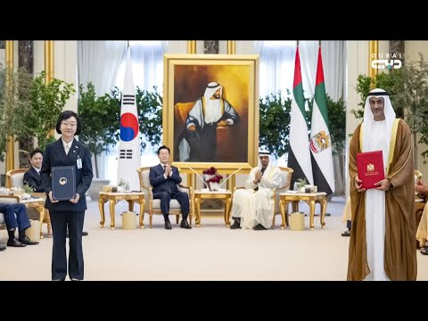 رئيس الدولة والرئيس الكوري يشهدان تبادل عدد من مذكرات التفاهم والاتفاقيات بين البلدين