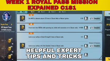 C1S1 Week 1 Royale Pass Mission Explained BGMI | Week 1 All RP Missions BGMI C1S1