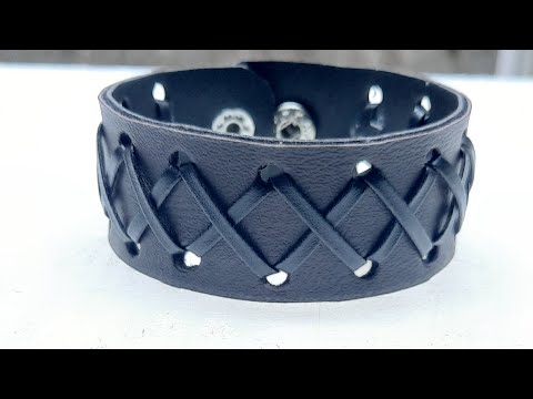 Handmade Leather Bracelet Tutorial // How to Make Leather Bracelet