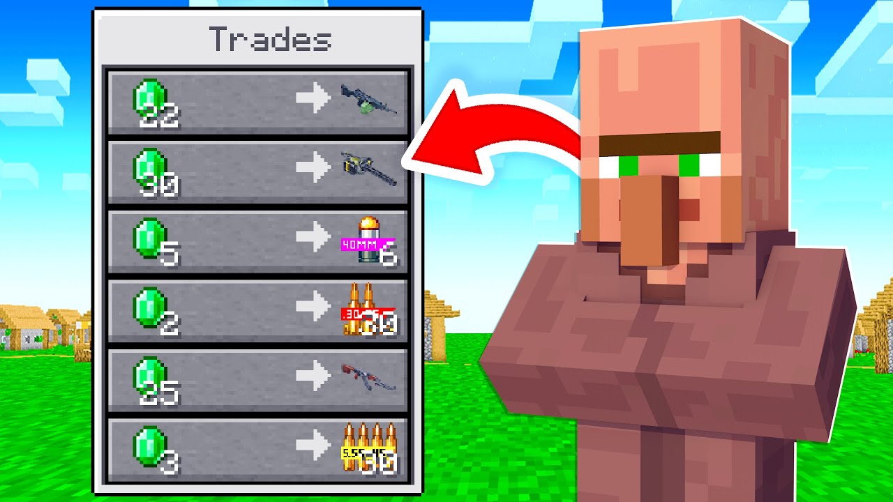 Minecraft But Villagers Trade Guns