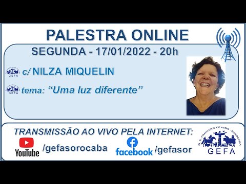 Assista: Palestra Online - c/ NILZA MIQUELIN (17/01/2022)