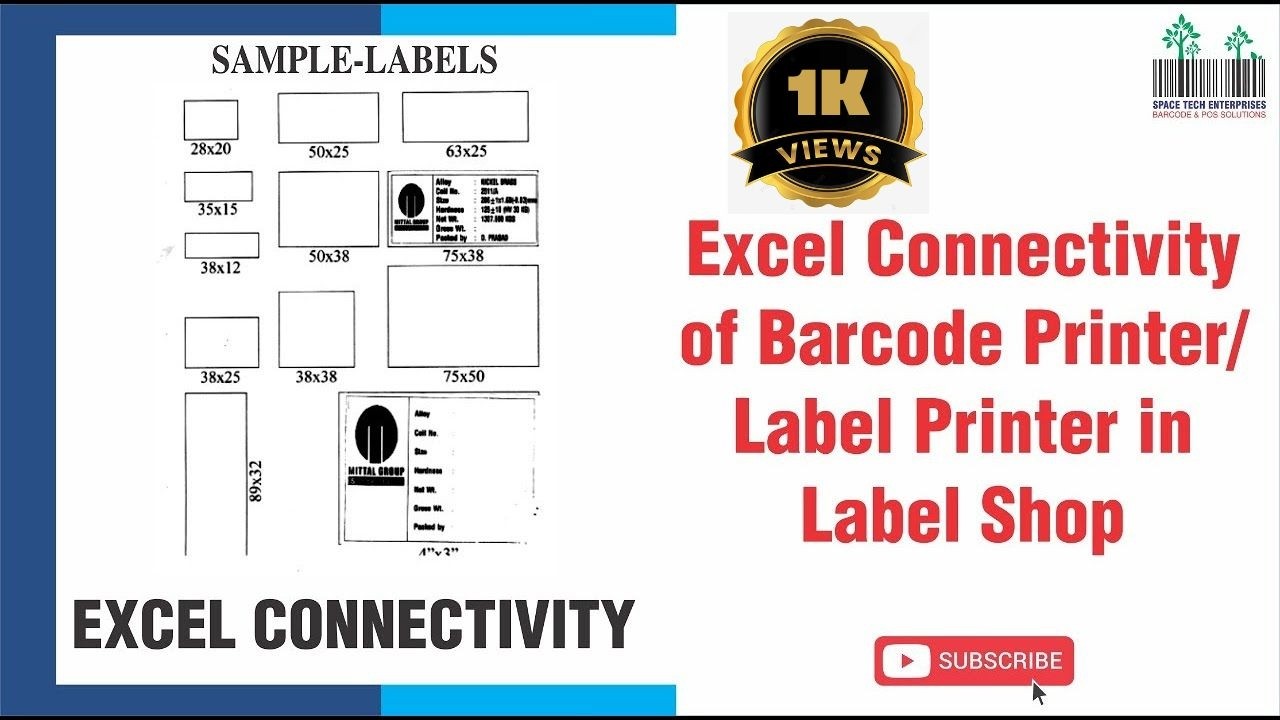 How To Excel Connectivity of Barcode Label/Sticker in Label Shop ...