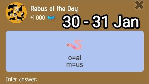 Zoo Rebus of The Day 30 - 31 January | Today Zoo Rebus Of The Day | Zoo Question Answer | AGP