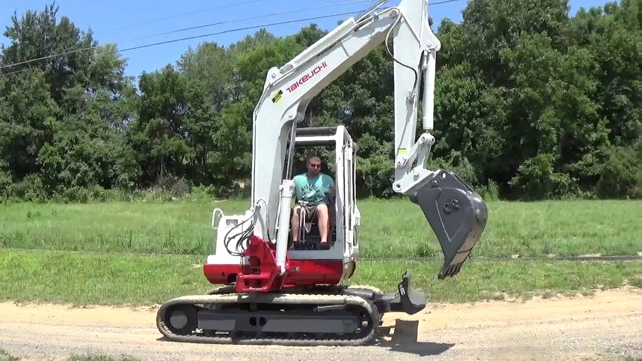 TAKEUCHI TB145 MIDSIZED TRACK EXCAVATOR WITH BLADE AND SWING BOOM