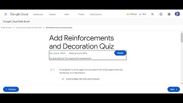 Add Reinforcements and Decoration Quiz Solution | Conversation Design Fundamentals | Arcade 2024 Lab