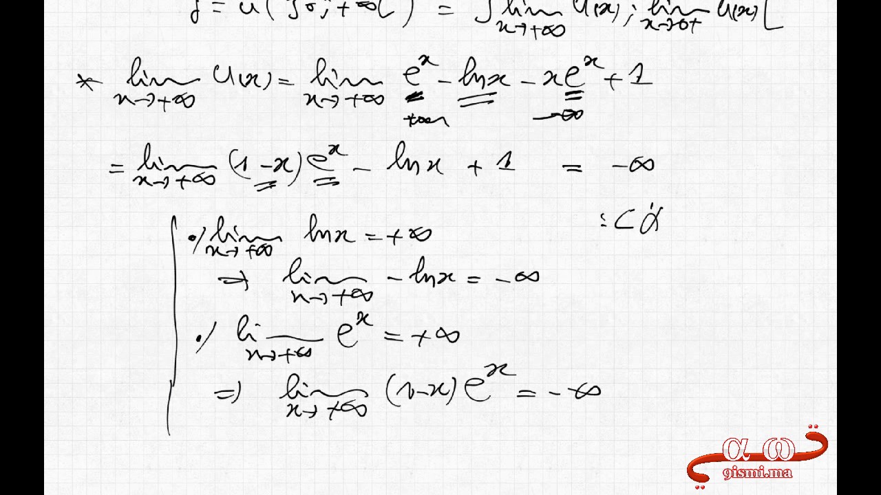 شعبة العلوم الرياضية - مراجعة شاملة لدروس التحليل - تمرين 2