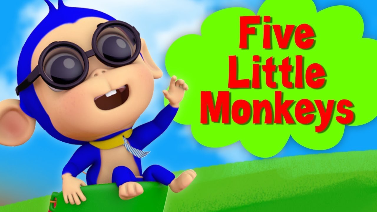 Cinco Pequenos Macacos | Rimas De Berçário | Five Little Monkeys | Kids Songs | Farmees Português