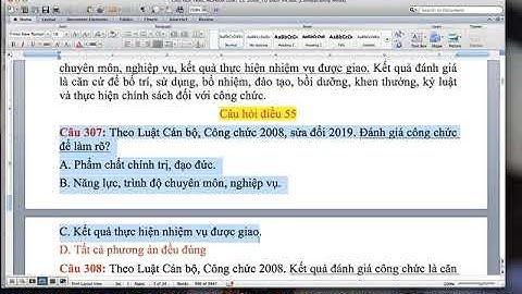 CÂU HỎI TRẮC NGHIỆM LUẬT CÁN BỘ, CÔNG CHỨC 2008; 2019 ĐIỀU 55