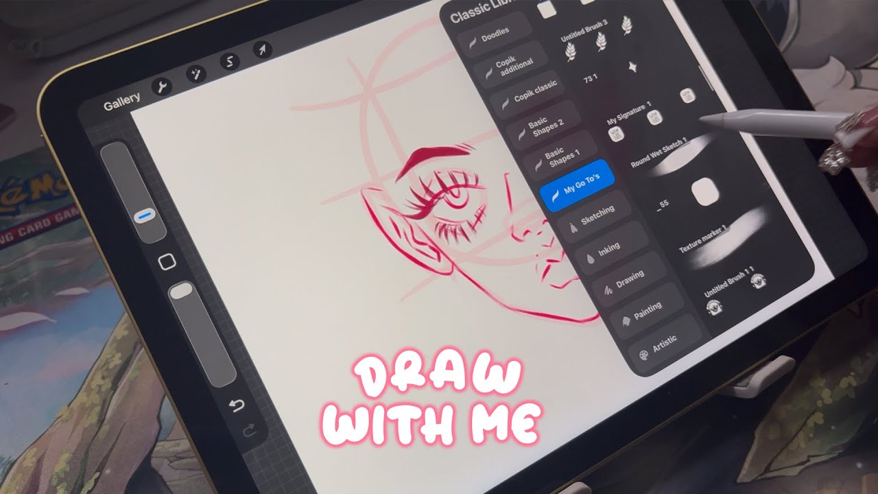 ₊✩‧₊˚౨ Drawing a character part 1 | line art and shadows | Chill drawing session on iPad | ASMR