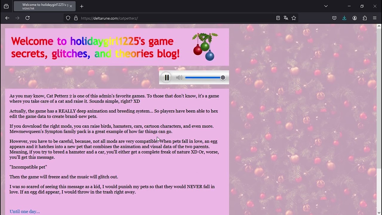 Welcome to holidaygirl1225's game secrets, glitches, and theories blog! #2