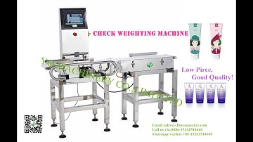 Online conveyor check weigher with pusher rejector for tube filler and sealer machine