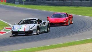 Ferrari f8 tributo vs 488 pista piloti battle