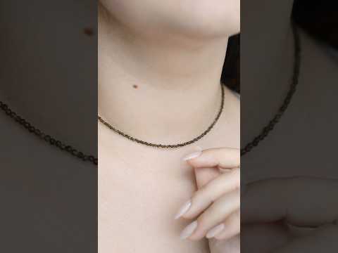 Чокер натуральний Обсидіан золотистий гранована кулька, фур-ра гіп-ний сплав колір срібло d-2мм+- L-39-44см, видео 1