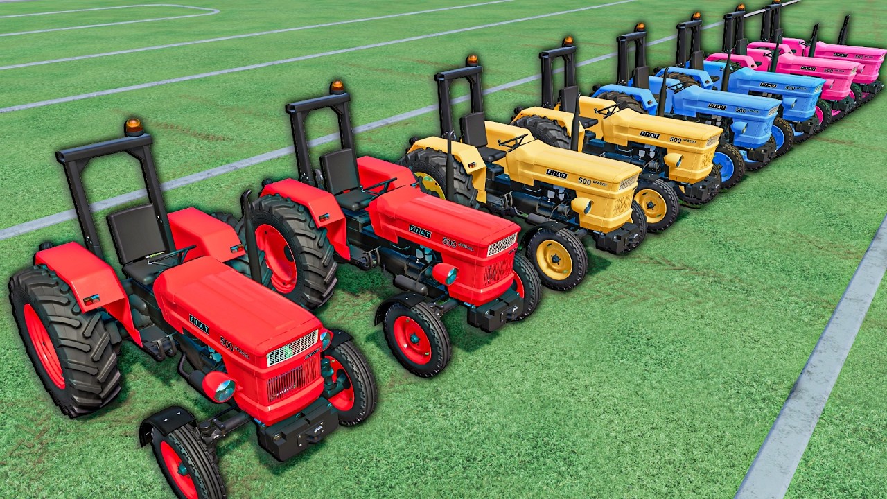 Work with Colors - DUO GRASS MOVING with Fiat Small Tractor | Farming Simulator 22