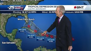 5 p.m.: Latest on the Tropics