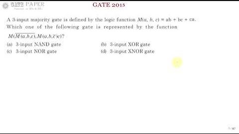 GATE 2015 ECE Output of circuit using 3 input majority gate