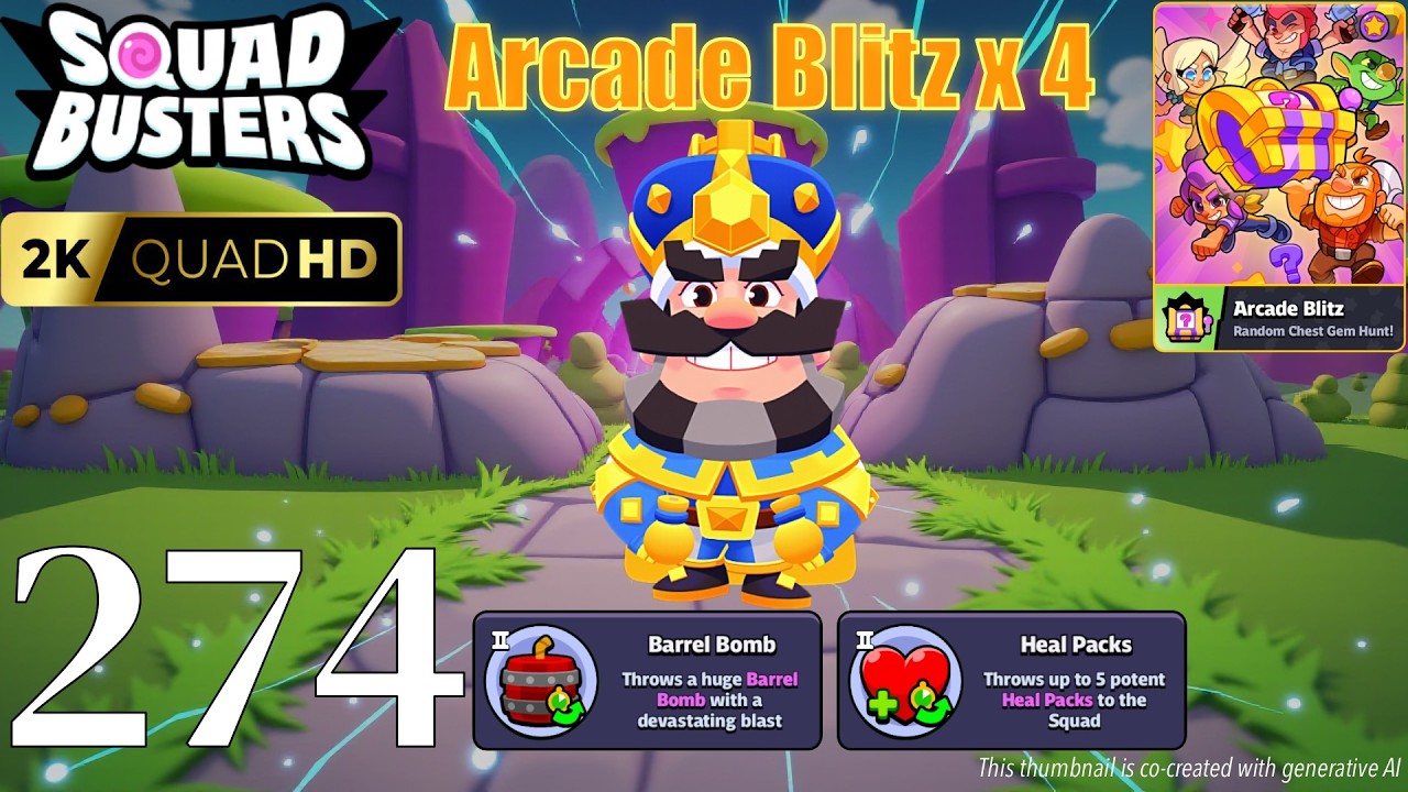 Squad Busters - Walkthrough Gameplay Part 274 - Royale King - Arcade Blitz x 4