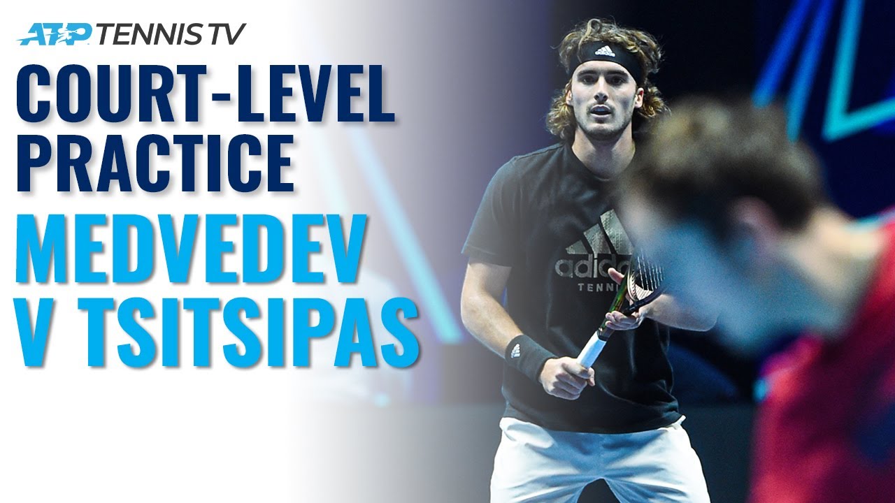 Daniil Medvedev vs Stefanos Tsitsipas Practice at Court-Level Nitto ATP Finals 2021