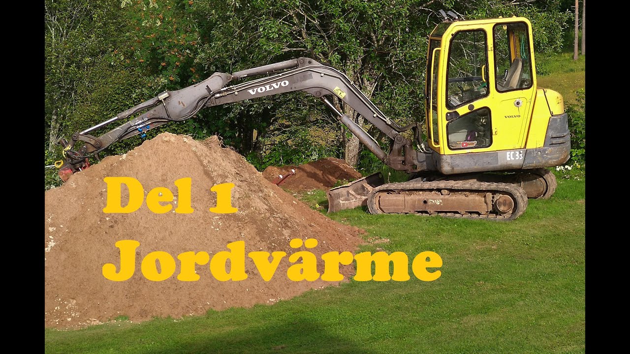 Grävning med Volvo EC35 jordvärme del 1