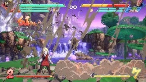 Dragonball FighterZ 18 block string into reset
