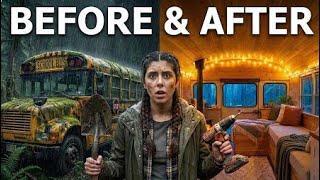 Solo Female Builds Tiny Home in Abandoned Jungle Bus (ASMR) screenshot 3
