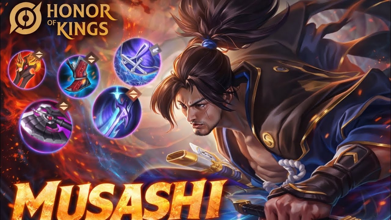 Musashi (SwordMaster) Gameplay in Jungle | Top 1 Best Build in Honor of Kings