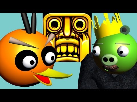 TEMPLE RUN starring ANGRY BIRDS ♫ 3D animated  game mashup ☺ FunVideoTV - Style ;-))