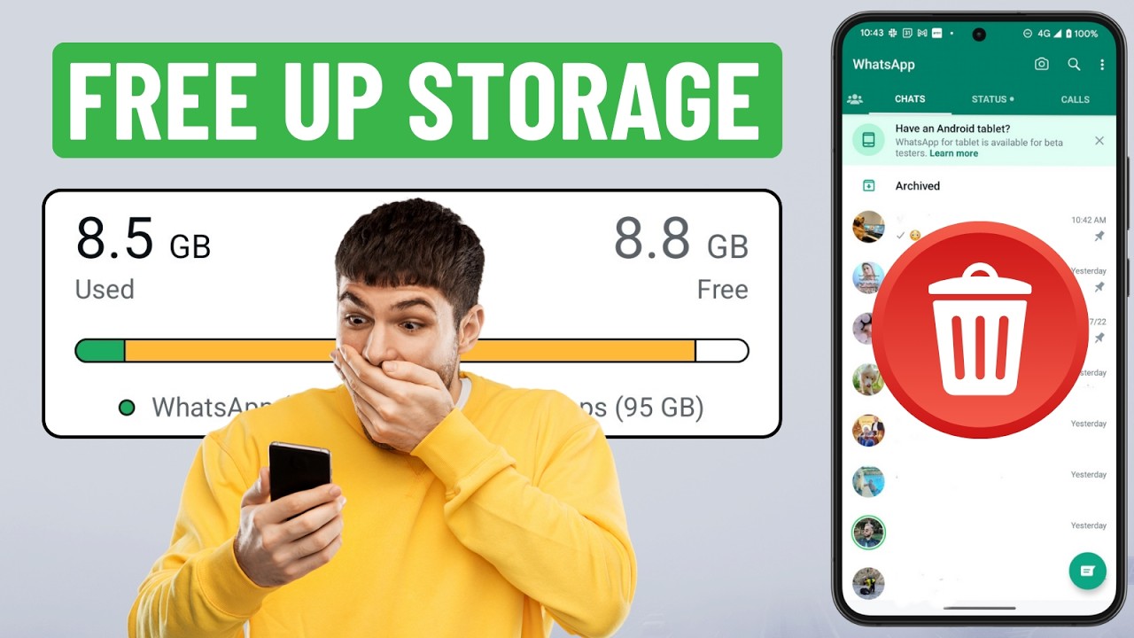 [FIXED] Whatsapp Taking Too Much Storage on Android - YouTube