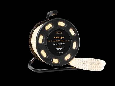 SafeLight - Powerful LED strip of 1500lm/m with illuminated guide light integrated.