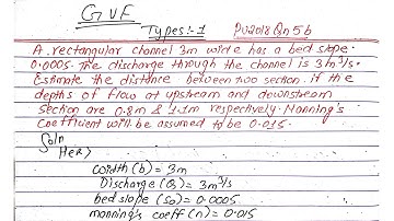 Unit:9 | Gradually Varied Flow | Types:1 | Hydraulics | BE Civil | 4th Sem | PU,PoU,KU,TU | PU 2018