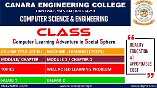 VTU ML (17CS73) MACHINE LEARNING WELL POSED LEARNING PROBLEMS [INTRODUCTION] (M1 L2)