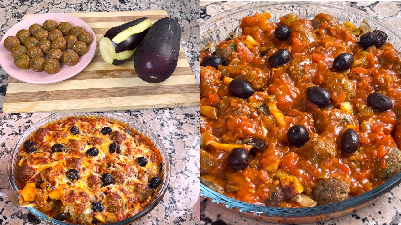 ألذ طبق بدنجان بطريقة سهلة سريعة وصحية تعجب الكبير وصغير 👌معلك بصوص لذيذة متشبعوش منو/وجبة خفيفة