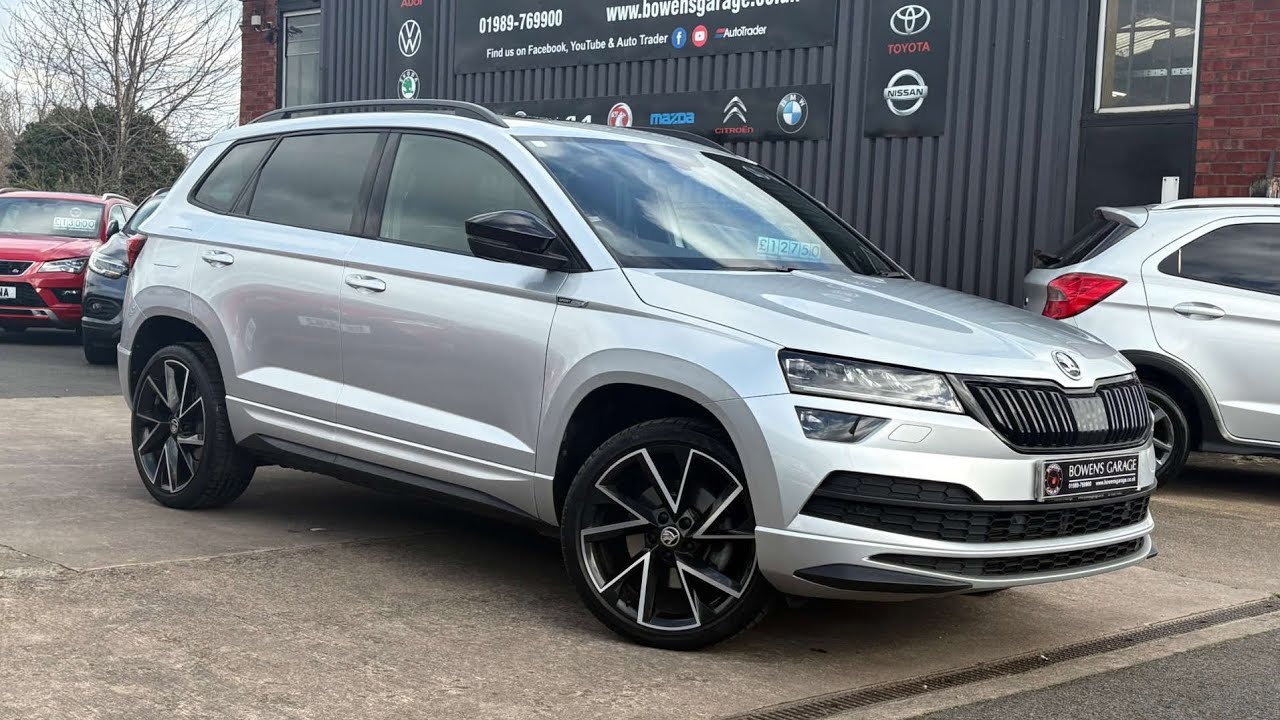 2021 (71) Skoda Karoq Sportline 1.5 TSi Auto 5Dr in Brilliant Silver. 17k Miles. Pan Roof. £22,500