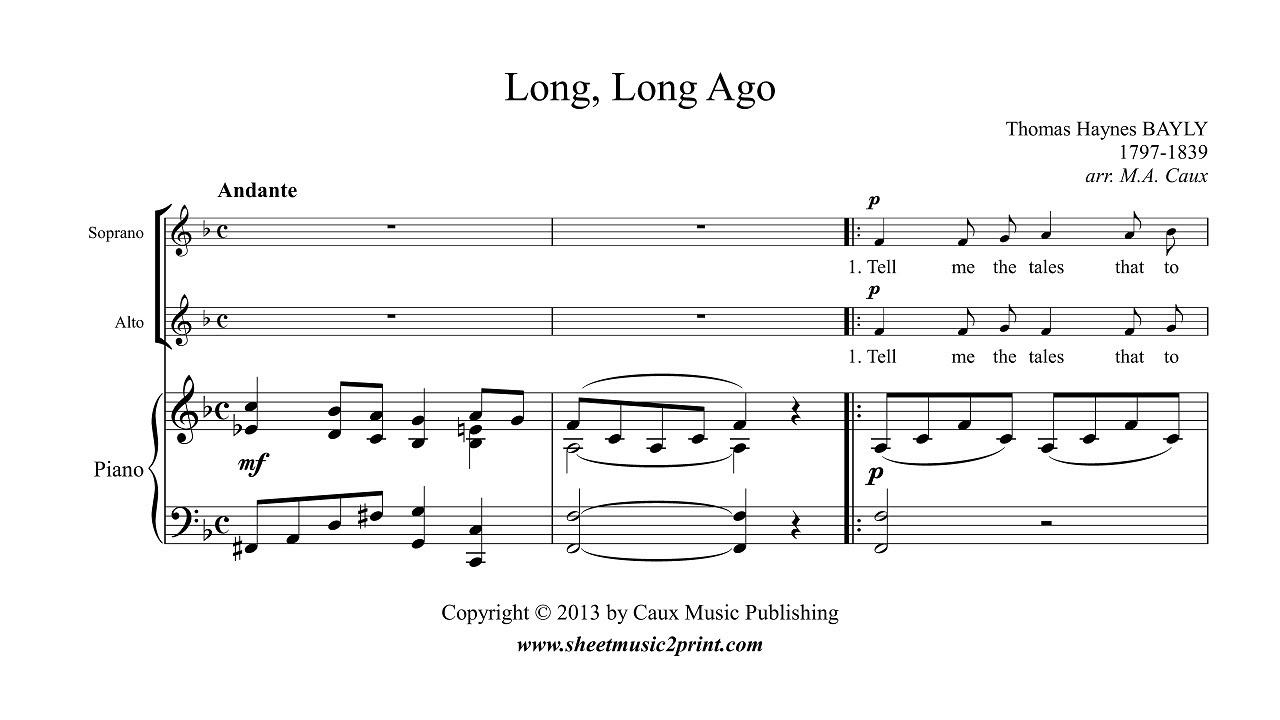 long long ago vocal duet sheet music youtube vocal duets sheet music