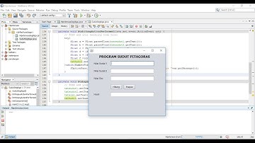 Belajar Java Netbeans GUI Program Hipotenusa Sudut Segitiga Pitagoras
