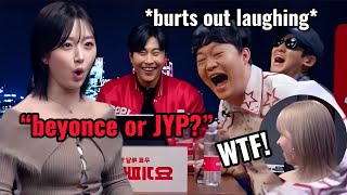 These hosts hilarious reactions when NMIXX HAEWON said her role model is JYP