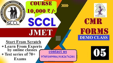 SCCL JMET DEMO CLASS ON CMR FORMS