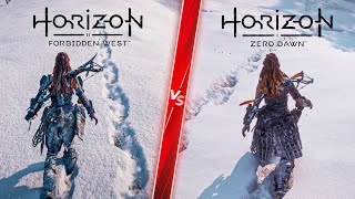Horizon Forbidden West vs Horizon Zero Dawn - Direct Snow Comparison! Attention to Detail & Graphics