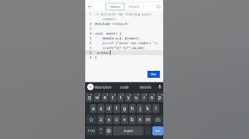 multiply two floating point numbers # c programming #coding guru #shorts😎