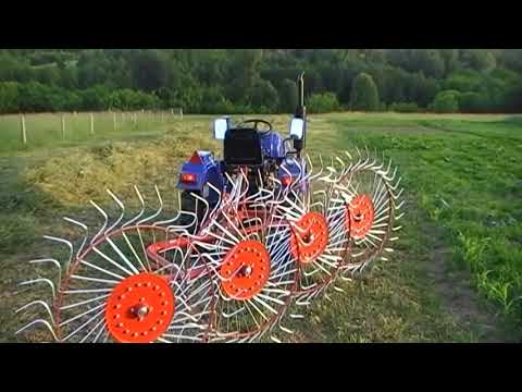 Видео: Грабли-сеялки: характеристики на прикачени тракторни гребла GVK-6, характеристики на въртящи се модели за мини-трактор GVR-630